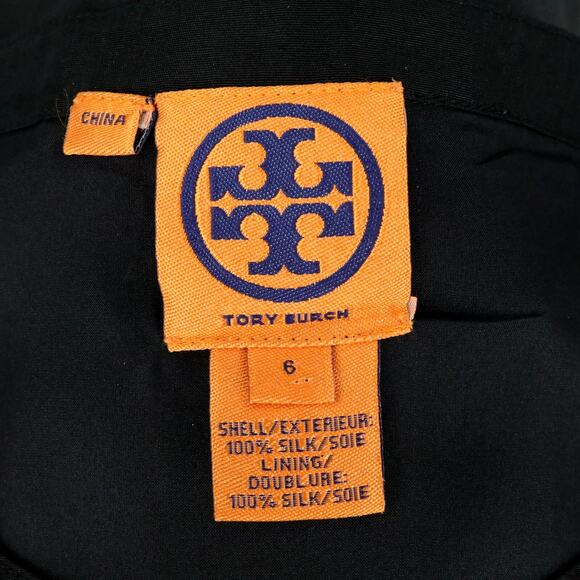 Tory Burch Dress Womens 6 Black Silk Gold Sequins Lined Formal Wedding lbd - Picture 3 of 14